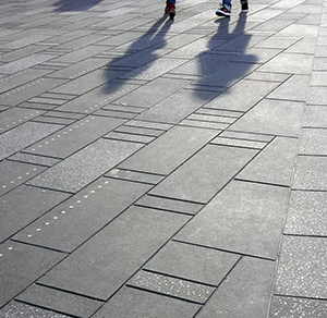 Streetscape using Turkish basalt and andesite paving stones
